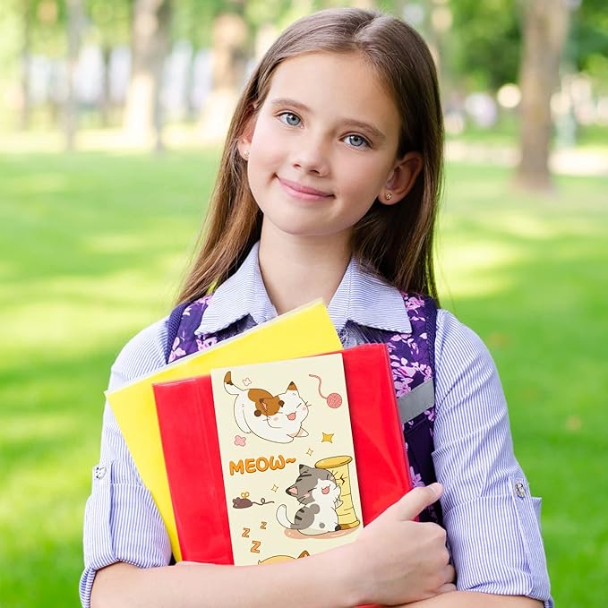 Xqumoi Cute Cartoon Cat Sticky Notes Set, 550 Sheets, Lovely Cat and Paw Shaped Self-Stick Notes Pads Kitty Animal Divider Tabs Bundle Writing Memo Pads Back to School Office Supplies Small Gift