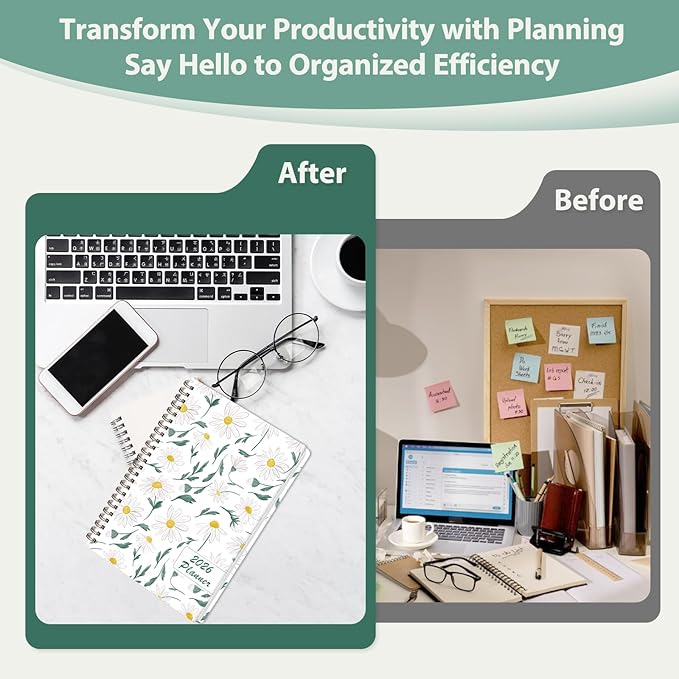 2026 Planner, Weekly and Monthly Calendar Agenda Book, Jan 2026 - Dec 2026, Hardcover Planning Academic Planner for Office School Supplies and Desk Accessories - A5 (6.3'' x 8.5'')