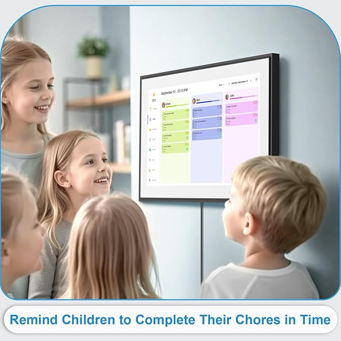 15.6 Inch Digital Calendar&Chore Chart, 1920 * 1080P Full HD Touchscreen Interactive Display Smart Family Planner, Wall and Desk Mountable, Gifts for Women Men, Christmas Gifts for Dad Mom