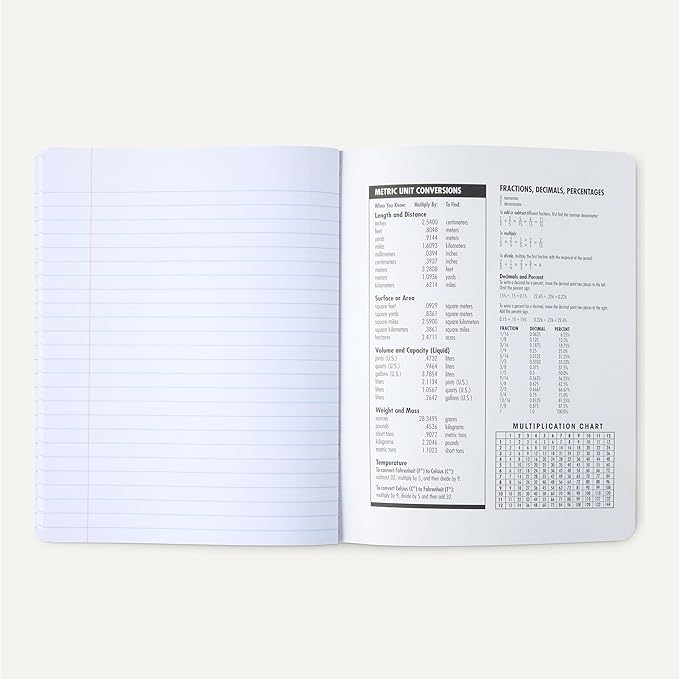Amazon Basics Composition Notebook, Wide Ruled, 100 Sheets, 12 pack, Marble Black, 9.75" x 7.5"