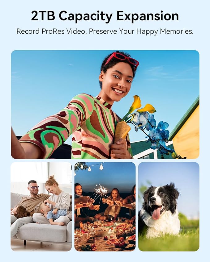 Yottamaster 2TB Magnetic External SSD, Up to 2000MB/s USB 3.2 Gen 2x2 Portable Solid State Drive, Supports 4K ProRes HDR Compatible with iPhone 16/15 Pro Max, Smartphone, Tablet, Laptop - PF20