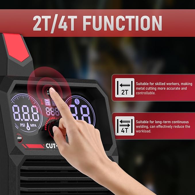 YESWELDER CUT-55DS Plasma Cutter, 55Amp Non-Touch Pilot Arc Air Power, Large Digital Display 110/220V Dual Voltage IGBT Inverter Plasma Cutting Machine with ETL Approved