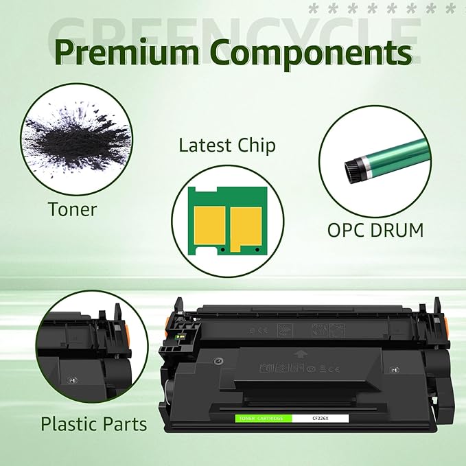 greencycle Compatible Toner Cartridge Replacement for HP 26X CF226X 26A CF226A for Laserjet Pro M402n M402dn M402dw M402dne MFP M426fdw MFP M426fdn Printer (Black, 1-Pack)