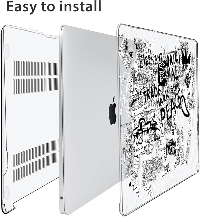 for MacBook Air 13 inch Case 2018 2019 2020 2021 2022 Release A2337 M1 A2179 A1932 Retina Display & Touch ID, Plastic Hard Shell Case +Keyboard Cover+Screen Protector+Webcam Cover, Elephant