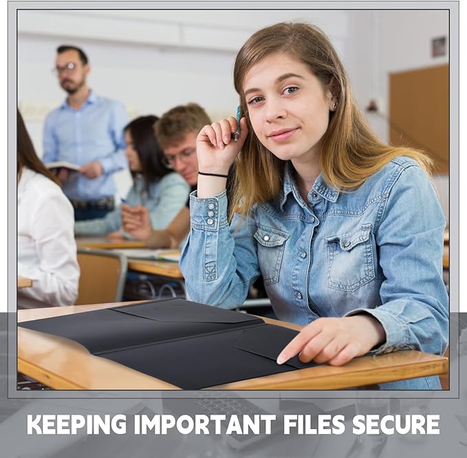 Teling 48 Pcs Plastic Folders with Front Clear Pocket and Business Card Holder 2 Pocket Heavy Duty Folders Plastic Letter Size Paper for Business School Office Supplies (Black)