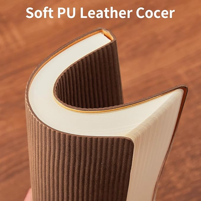 Lined Journal Notebook for Work College Ruled Note Book 7.2"x9.6" B5 PU Leather Daily Journaling 160 Pages for Women Men Writing Home School Supplies Business (Coffee)