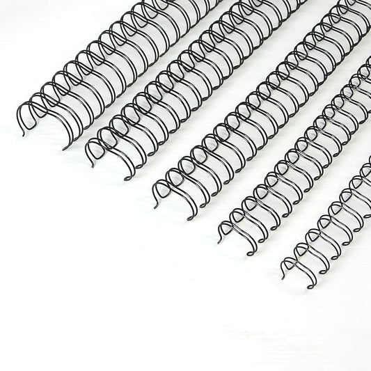 Rayson Double Loop Binding Wires, Mixed Sizes (9/16", 5/8", 3/4", 7/8", 1") 2:1 Pitch Wire Binding Spines, 21-Loop Black, Pack of 50
