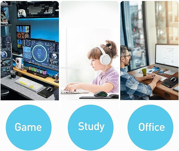 UnivoColors Design-Wave Wrist Rest Mouce Pad,PE Mouse Sliding Panel+Artificial Sheepskin+Memory Foam+Ergonomic+Anti-Slip Gel,Resilience Support During Work and Gaming,Mouce Accessory,White