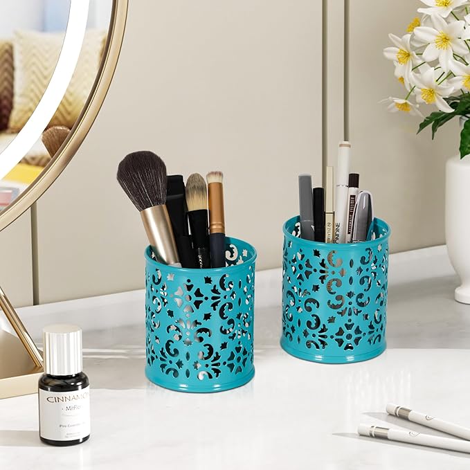 EasyPAG Pen Holder Metal Pencil Holder Cup Pencil Cup Holder for Desk Office Pen Organizer,Dark Teal