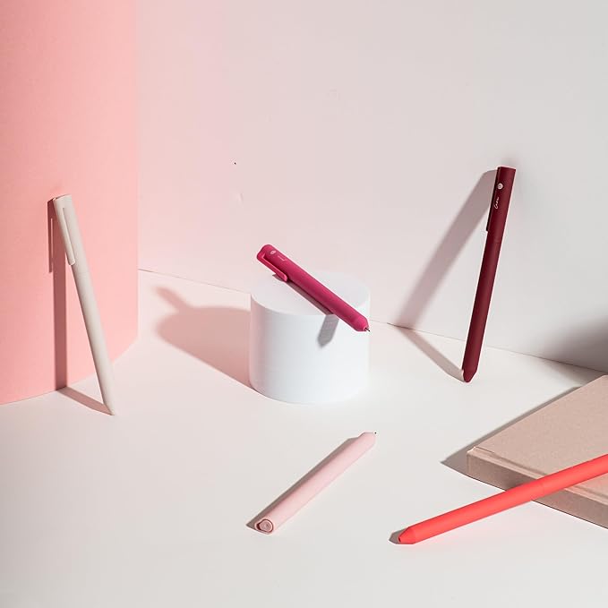 DIVERSEBEE Gel Ink Pens Assorted Colors, 0.5 mm Fine Point, Bible Pens No Bleed Through with Cute Fine Tip, Bible Study Journaling Supplies Set, 5 Pack (Pink)