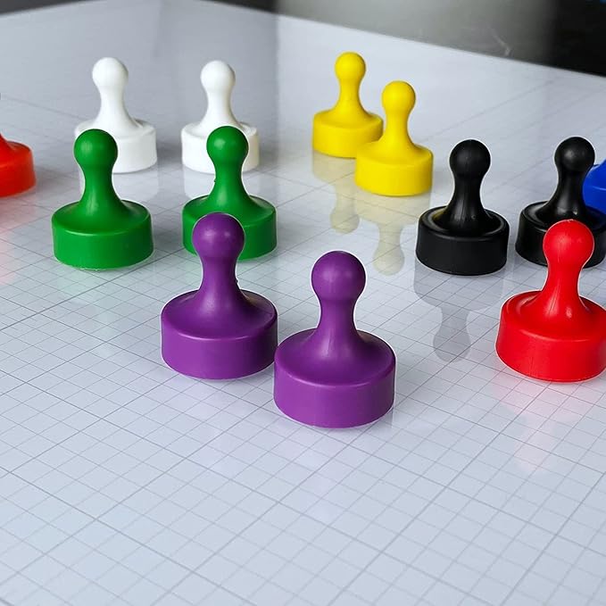 GLASSBOARD STUDIO Powerful Neodymium Magnets, Pawn-Shaped - Strong Fridge/Refrigerator and Whiteboard Magnet, Ideal for Office, Kitchen, Crafts - Rare Earth, Heavy Duty (2, Cotton Candy Pink)