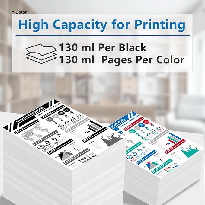 High Yield 738 738XL Ink Cartridgs 498N8A 676M6A 676M7A 676M8A Black Cyan Yellow Magenta Ink Cartridge Compatible for HP DesignJet T850 T950 Wide Format Printer Plotters (4-Pack)