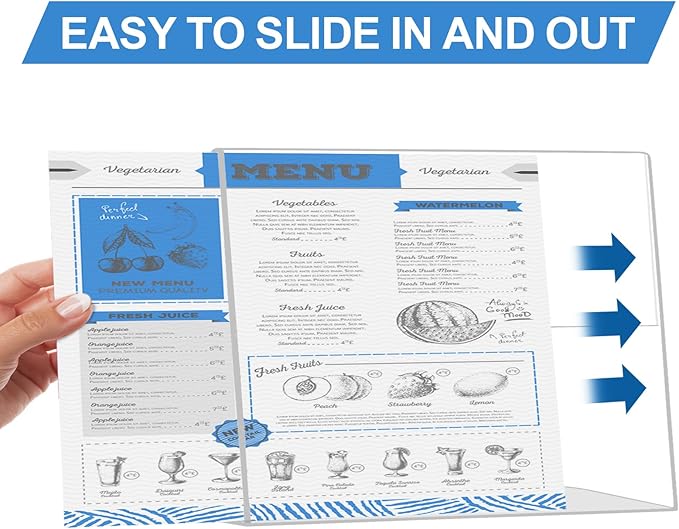 EHWINE 12 Pack 8.5 x 11 Acrylic Sign Holder Horizontal, Clear Plastic Signs Display Stand, Slanted Back Paper Holder Stand up Table Top Sign Holders Flyer Stand Frames for Office Business Store