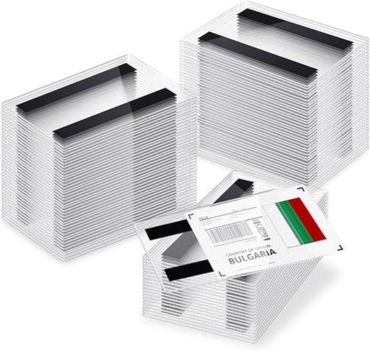 Ctosree 50 Pcs Magnetic Sign Holder Pallet Rack 5.5 x 3.5 Inches Magnetic Label Holder Clear Double Sided Window Display Frame Easy Front Opening for Window Door Office Schedule Store Home