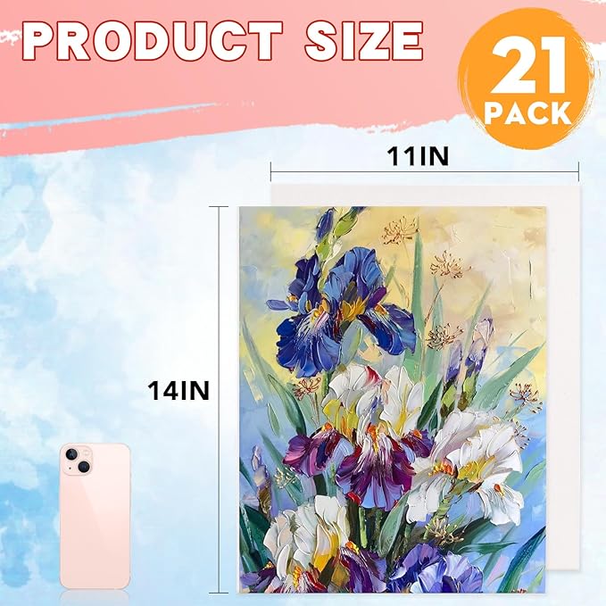 Canvases for Painting 11x14 Inch, 21 Pack Blank Painting Canvas Boards for Painting Supplies-Cotton Canvas Panels Acid-Free Primed for Oil Paint,Watercolor, Acrylic Paint, Gouache and Tempera.