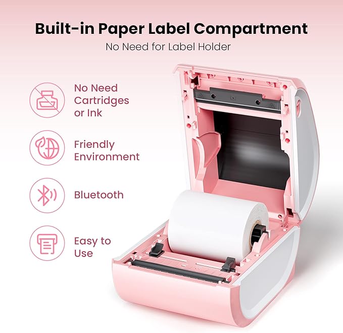 Shipping Label Printer 4x6 - Thermal Label Printer for Small Business, Shipping Packages, Home, Office, Compatible with USPS, Shopify, Amazon