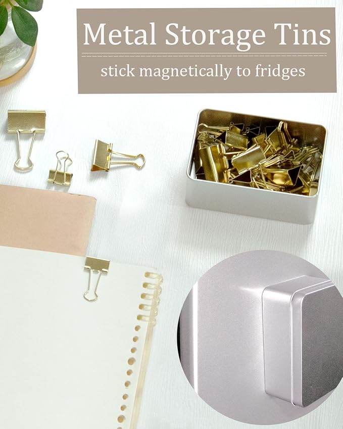 Assorted Binder Clips 0.75/1/1.25in 25-Pack -Gold Tone Clips for Office & Home