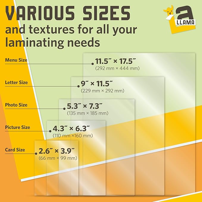 Thermal Laminating Pouches, Matte Finish, 2.6 x 3.9 Inches, 5 Mil Thick, 50 Pack, Suited for Business Card Size Laminating Sheets 2 x 3.5