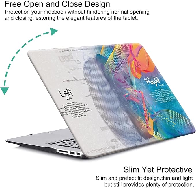 KEROM Compatible with MacBook Air 15 inch Case 2025 2024 2023 M4 M3 M2 A3241 A3114 A2941, Protective Plastic Hard Shell & Keyboard Cover for Mac Air 15 inch Case, Has Logo Cutout, Left Right Brain