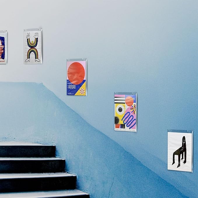 NIUBEE 30 Pack Acrylic Sign Holder 8.5 x 11 inches Clear Wall Mount Frame Bonus, Wall Mount Plastic Sign Holder Perfect for Home, Office, Store, Restaurant- Vertical