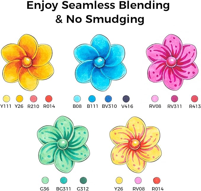 Ohuhu Alcohol Markers Brush Tip -Double Tipped Art Marker Set for Artist Adults Coloring Illustration - 120 Colors- Brush & Chisel Dual Tips- Honolulu of Ohuhu Markers- Refillable Alcohol-based Ink