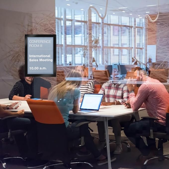 12PCS Magnetic Signs Holder 8.5 x 11, Self Adhesive Wall Mount Magnetic Picture Frames, Business Sign Holder Paper Holder with Strong Magnetic Border, Magnetic Frame for Wall Window Office