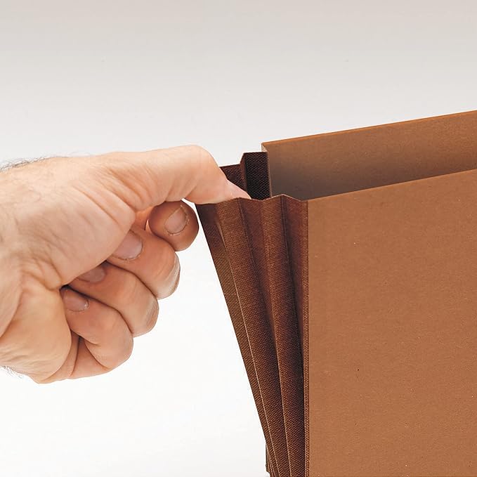 Smead Classic Expanding File Wallet with Flap and Cord Closure, 3-1/2" Expansion, Tear Resistant Gusset, Letter Size, Redrope, 10 per Box (71453)