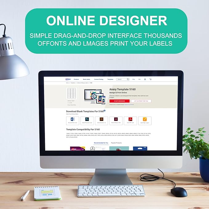 L LIKED Printable Address Labels, 1" x 2-5/8", 900 Labels, 30 per Sheet, Label Stickers for Envelopes (30 Sheets)