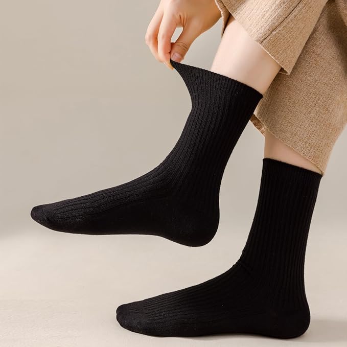 SISOSOCK 5 Pairs Fuzzy Soft Cozy Fluffy Socks for Women, Casual Warm Sleep Comfy Socks, Thick Winter Plush Gifts for Women