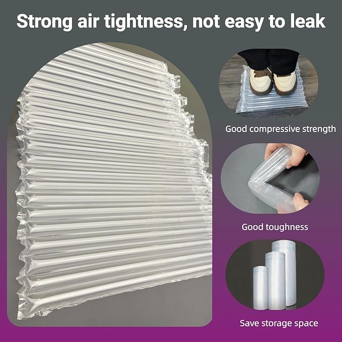 Inflatable Air Bubble Cushion Wrap for Packing Fragile Items Moving Supplies 15.8'' x 131', Wide Large Packing Sleeve Air Pillows for Shipping Heavy Duty Eco-Friendly Packaging Materials