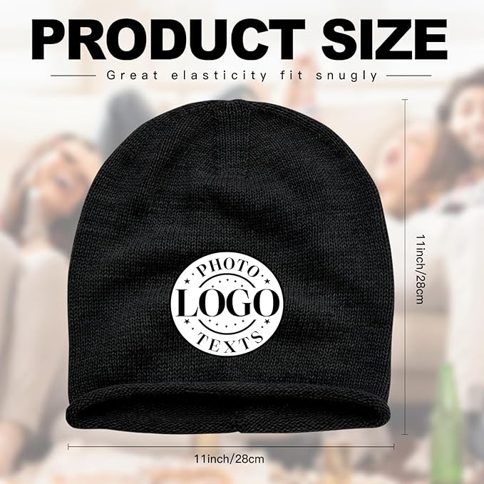 Custom Beanie for Men Women Bulk Custom Winter Hat Beanies with Logo Text Image Personalized Knit Hats Gifts for Business