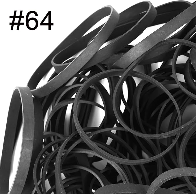 Rubber Bands Size #64 - 120 Pieces Elastic Black Bands for Office, Files, Litter Box