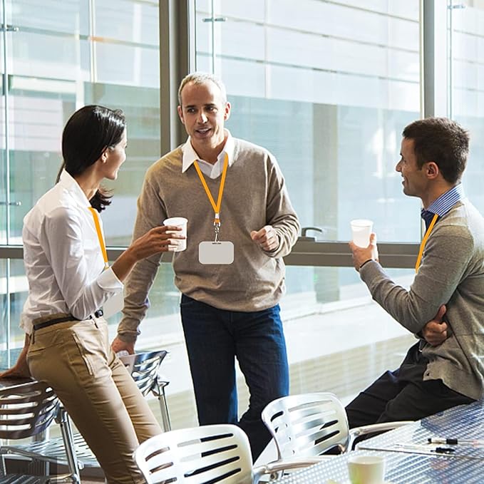 Bulk Lanyards Lanyards for ID Badges,Lanyards with Swivel Hook Clips for Name Tag Lanyard ID Holder (Orange, 100 packs)