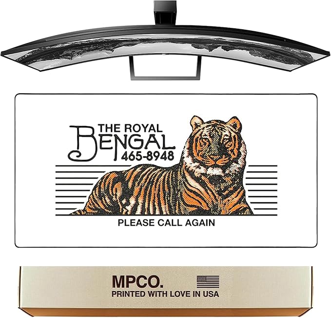 MPCO. OZGMX Large Gaming Desk Pad - 36" x 17" Duraglyde Fabric Royal Bengal Original Desk Mats - Non-Slip, Washable, Smooth Glide for Precision Gaming & Work