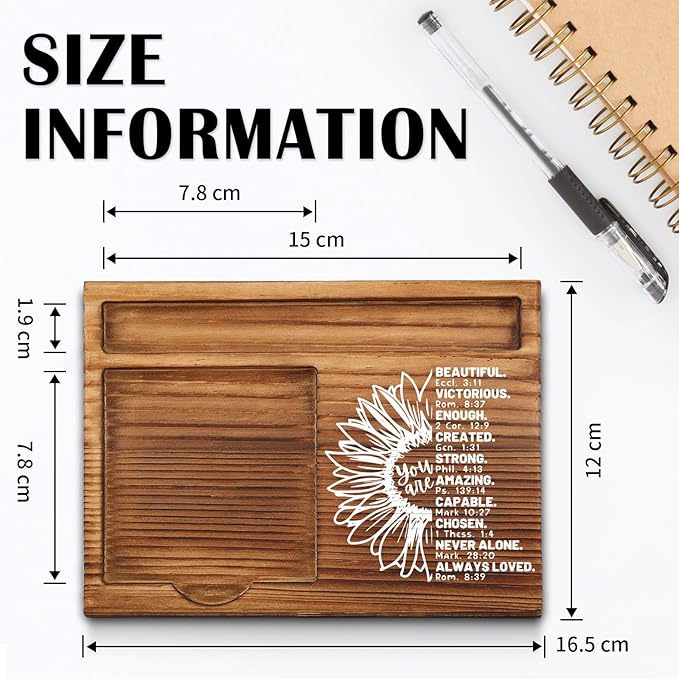 Christian Bible Verse Sticky Note Holder, Religious Note Holder, Christian Encouragement Inspirational Gifts for Women, Men, Coworkers, Friends, Self-Stick Note Pad Holders WPP21