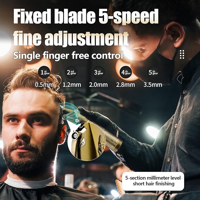 RESUXI Professional Hair Clippers for Men T-Blade Trimmer Electric Shavers Razor Set,Cordless Beard Trimmer for Men Barber Clippers for Hair Cutting Grooming Kit