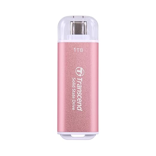 Transcend 1TB External SSD, USB 3.2 Gen2, Up to 1,050MB/s, Portable SSD with Type C, for Steam Deck, ROG Ally, MSI Claw, Windows & Mac, iPhone, iPad, Android, PS5, Xbox, Smart TV, Pink