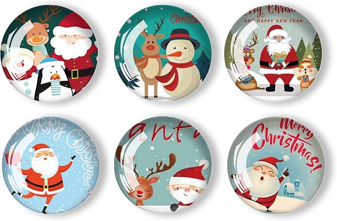 Christmas Refrigerator Magnets 12Pcs Glass Strong Magnetic Refrigerator Magnet Fridge Sticker,Crystal Fridge Magnets Decoration for Crafts,Strong Fridge Magnets for Kitchen, School
