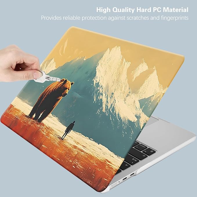 KEROM Compatible for MacBook Pro 16 inch Case 2025 2024 2023 2022 2021 M4 M3 M2 M1 Pro/Max Chip A3403 A3186 A2991 A2780 A2485, Cute Aesthetic Protective Plastic Hard Shell & Keyboard Cover, Bear