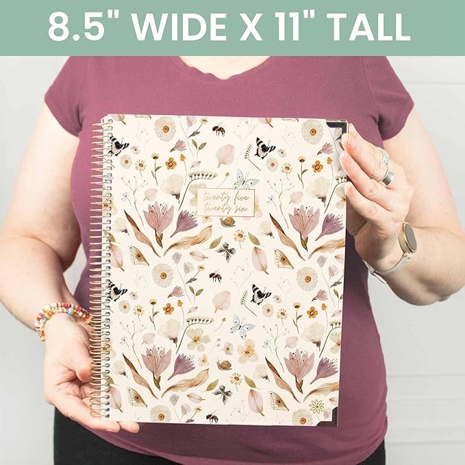 bloom daily planners HARDCOVER 2025-2026 (8.5" x 11") Academic Year Day Planner (July 2025 - July 2026) - Task Goal Organizer - Monthly & Weekly Inspirational Agenda Book - Butterfly Garden