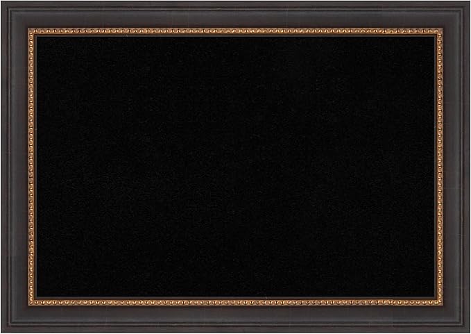 Amanti Art Black Cork Board for Wall, 15x21 Vision Board with Black Wood Frame, Small Corkboard Office Decor for Home Organization, Traditional Corkboard Pinboard to Display Items for Home