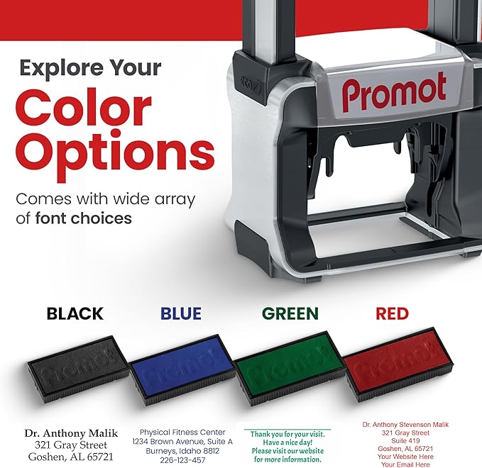 Promot Small Professional Stainless Steel Stainless Steel Self Inking 6 Lines Custom Stamp - Personalized Office Stamp