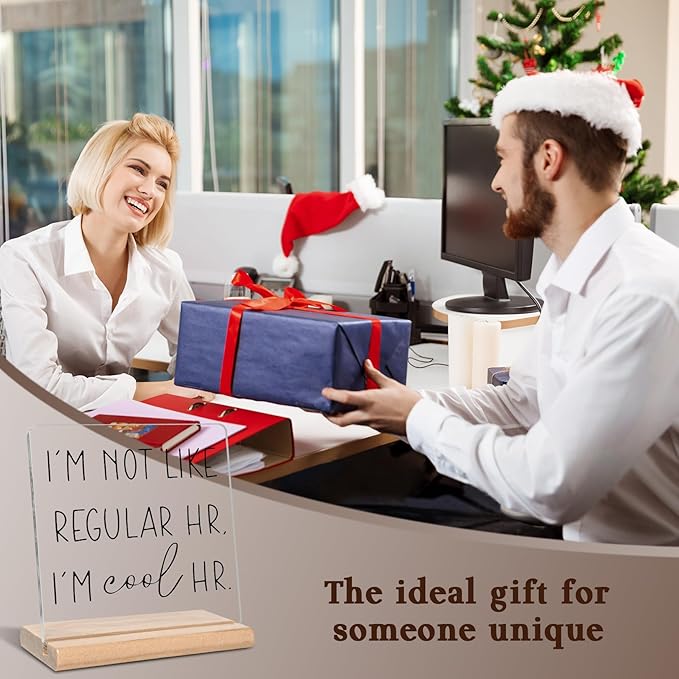 Funny HR Gifts for Human Resource HR Office Decor, I'm Not Like Regular HR I'm Cool HR Acrylic Decorative Sign, Funny Office Gifts for HR