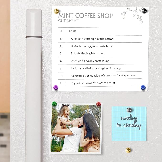 Strong Magnets for Fridge, Rose Gold White Board Magnets Set, Magnetic Whiteboard for Refrigerator, Desk Accessories, Kitchen Decor and Accessories, Crafts, Bulletin Board, Pack of 56