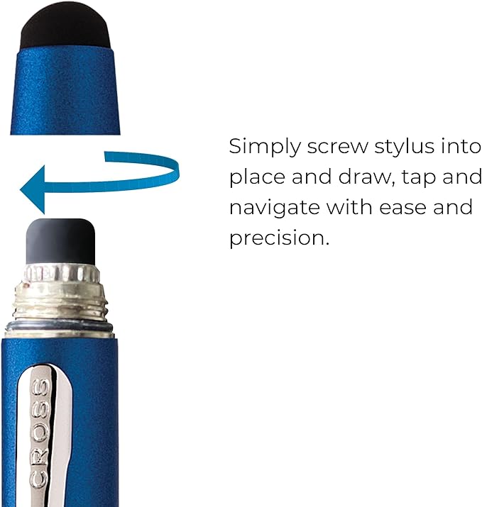 Cross Tech3+ Refillable Tech3+ Presented in a Premium Gift Box - Medium Point, Black Ink, Blue