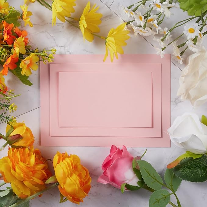 50 Sheets Blank Cardstock Paper 250 GSM Thick Heavy Cards Stock for DIY Art Projects, Card Making, Postcards, Greeting Cards, Birthday Party, Wedding Invitation (Pink, 4x6 inches)