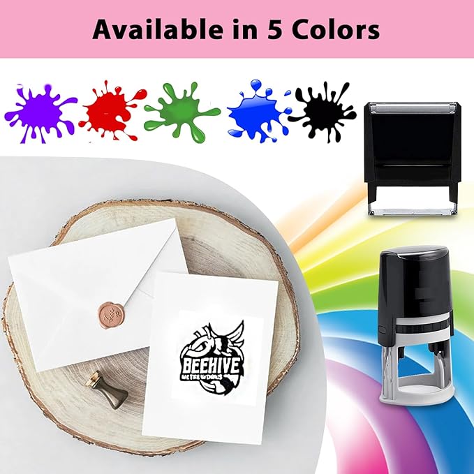Choose Size - Logo Stamp | Custom Stamp | Personalized Business Stamp | Business Logo Stamp | Business Logo Personalized Stamp or Image Small Large Medium Round Custom Stamps Self Inking