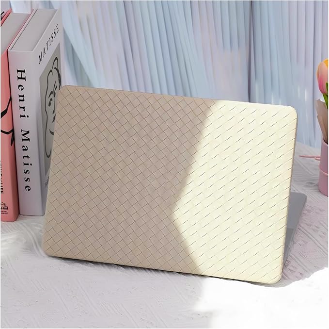 Woven Case for MacBook Pro 13 inch Case 2025-2016 A2338 M1 A2251 A2289 A2159 A1989 A1708 A1706,for MacBook Pro M2 Protective Leather Woven Textured Case&Keyboard Cover for Mac Pro13,Boho Beige