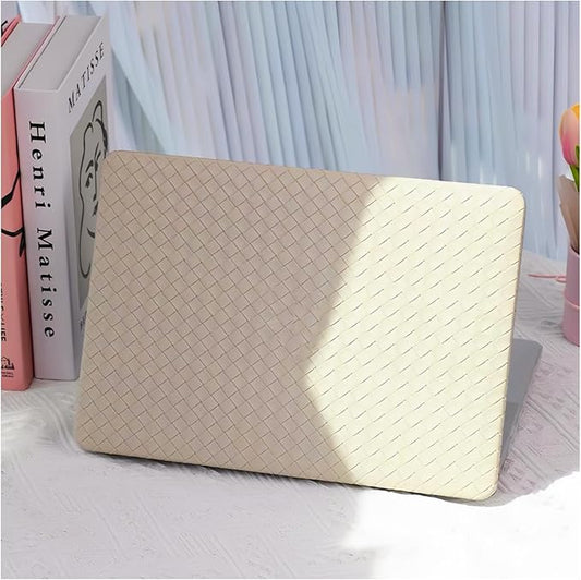 Woven Case for MacBook Pro 13 inch Case 2025-2016 A2338 M1 A2251 A2289 A2159 A1989 A1708 A1706,for MacBook Pro M2 Protective Leather Woven Textured Case&Keyboard Cover for Mac Pro13,Boho Beige