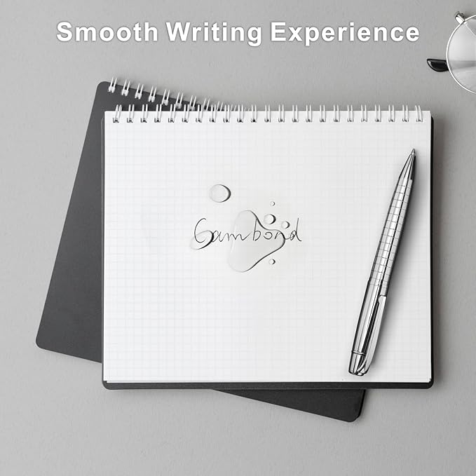 Cambond Ballpoint Pens Bulk - 1.0 mm Medium Point Metal Pens for Journaling Gift Business Men Police Flight Attendants, 3 Nice Pens with 6 Refills (Sliver)